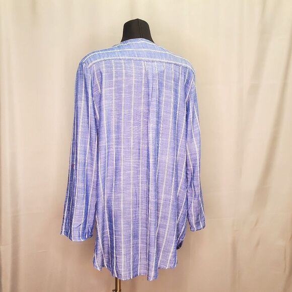 JENNIFER & GRACE, Beach Tunic  blue with white stripes size L - Picture 4 of 13